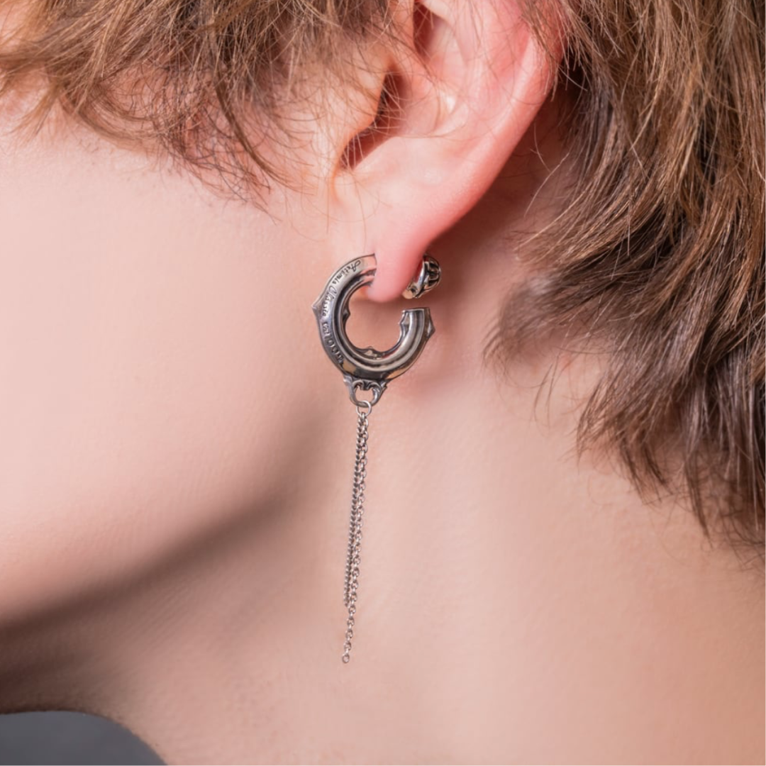 【Artemis classic】ダブルチェーンフープピアス 片耳分 ACE0207 Double Chain Hoop Earrings