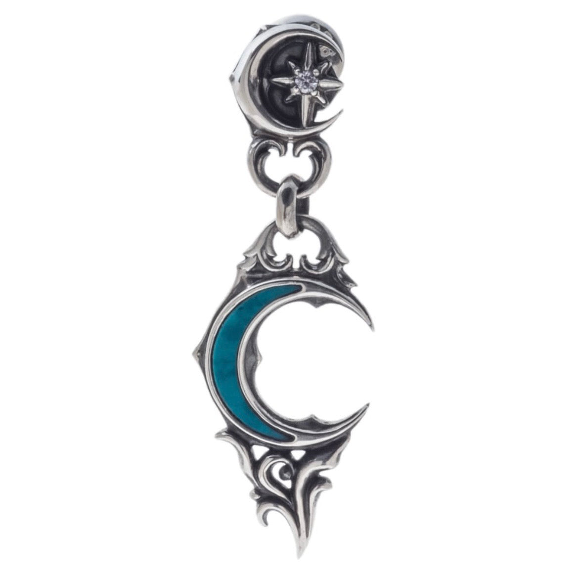 【Artemis Kings】ブルームーンハートピアス AKE0128 片耳用 Blue Moon Heart Piercing (Single) シルバーアクセサリー Silver jewelry