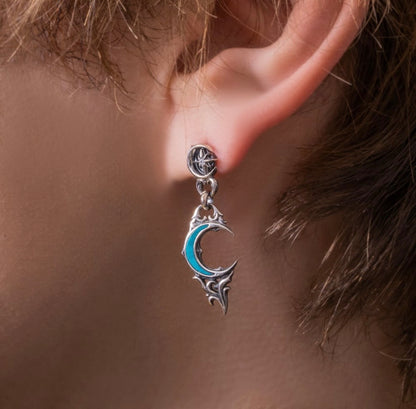 【Artemis Kings】ブルームーンハートピアス AKE0128 片耳用 Blue Moon Heart Piercing (Single) シルバーアクセサリー Silver jewelry